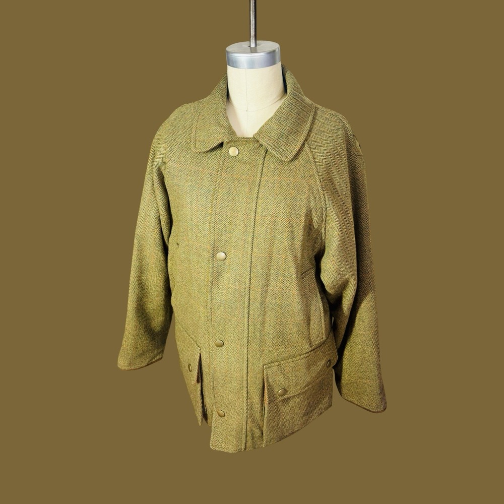Paul Stuart Wool Tweed Hunting Coat‎ S 36/38 Chore Quilt Lined Made in England